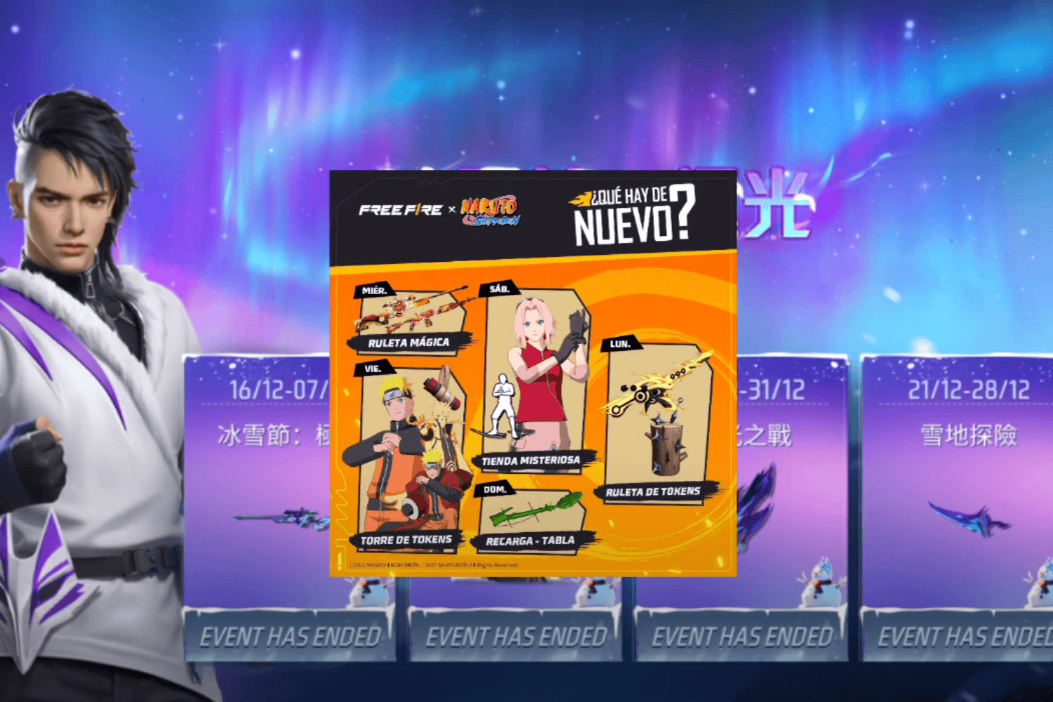 Agenda semanal free fire 8 a 14 de enero