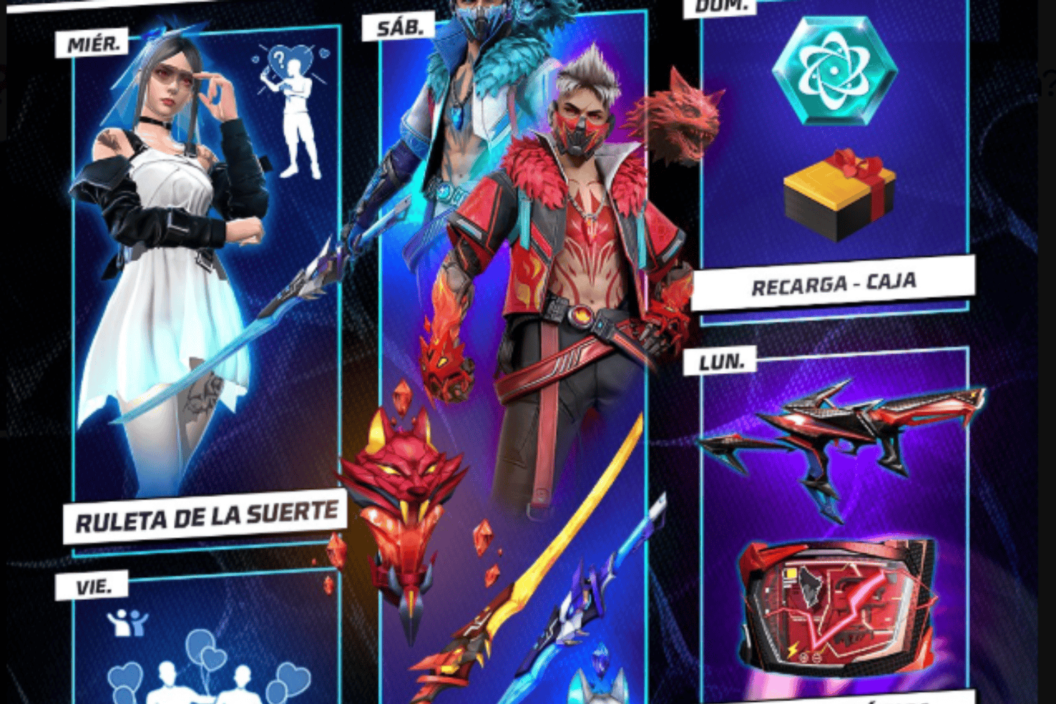 agenda semanal free fire 12 al 18 de febrero