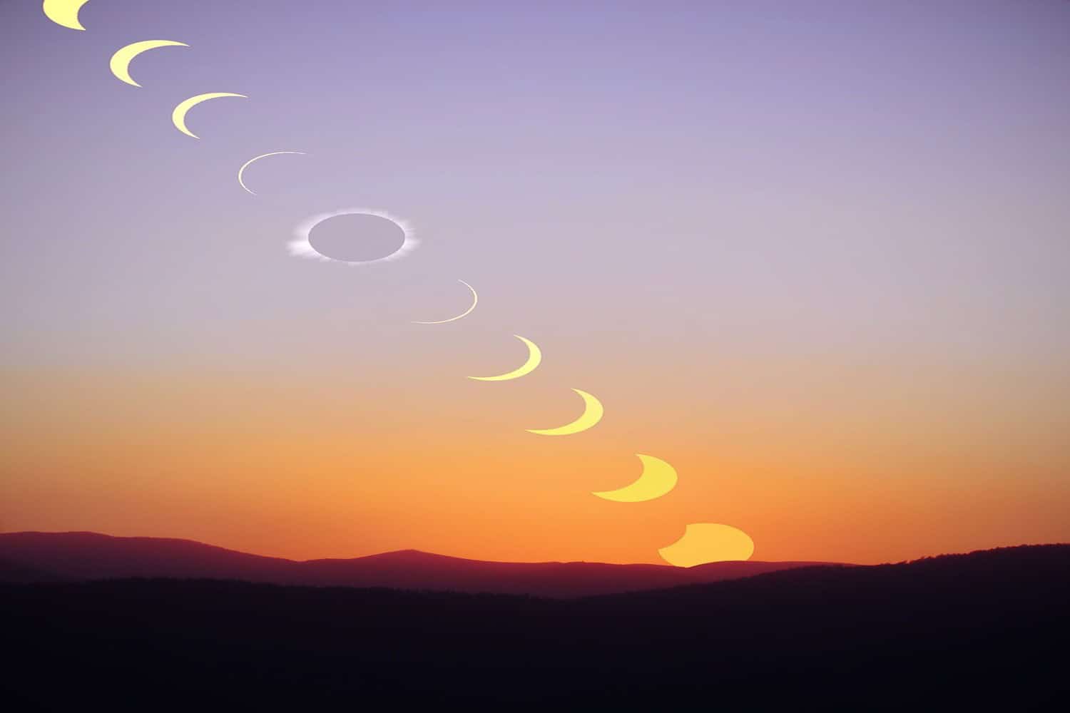 Luna eclipse solar espacio