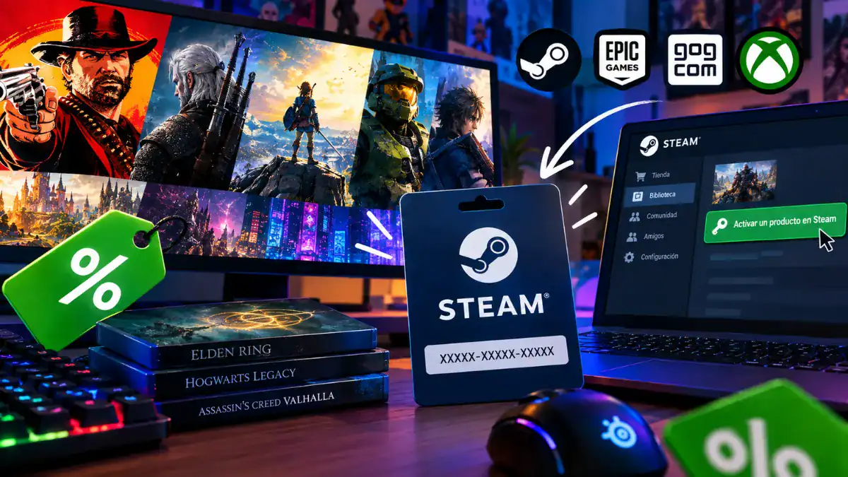 Juegos PC baratos: dónde comprar con descuento y cómo activar las keys paso a paso
