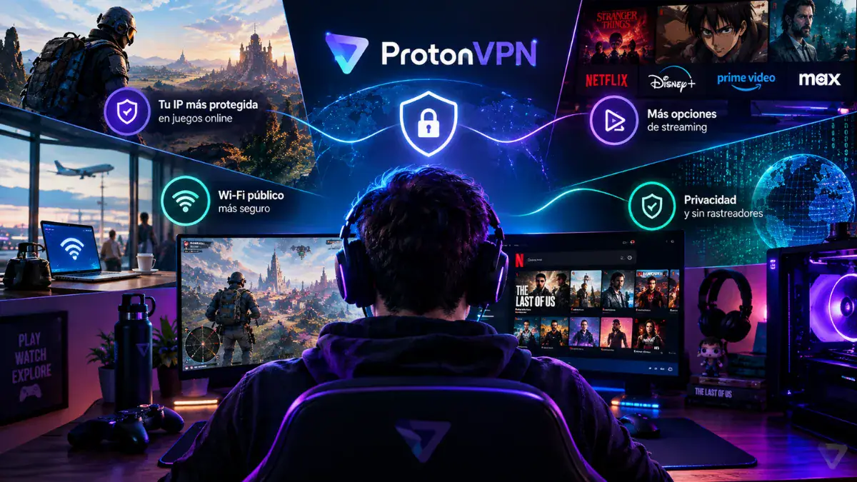 ProtonVPN para gamers y fans del streaming: qué hace (y qué no) una VPN en tu setup